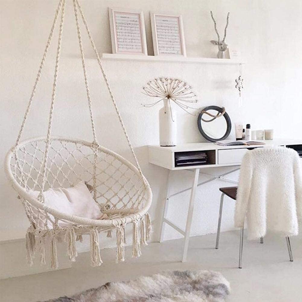 silla colgante de techo con cuerdas de algodón para interiores en habitación